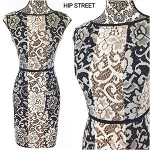 MAGGY LONDON Sleeveless Lace Print Stretch Sheath Dress 4